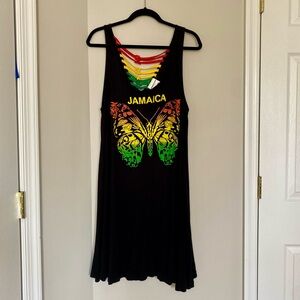 SLEEVELESS JAMAICA TROPICAL STRAPPY DRESS